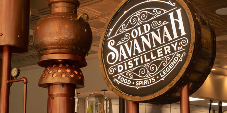 sign at the old savannah distillery